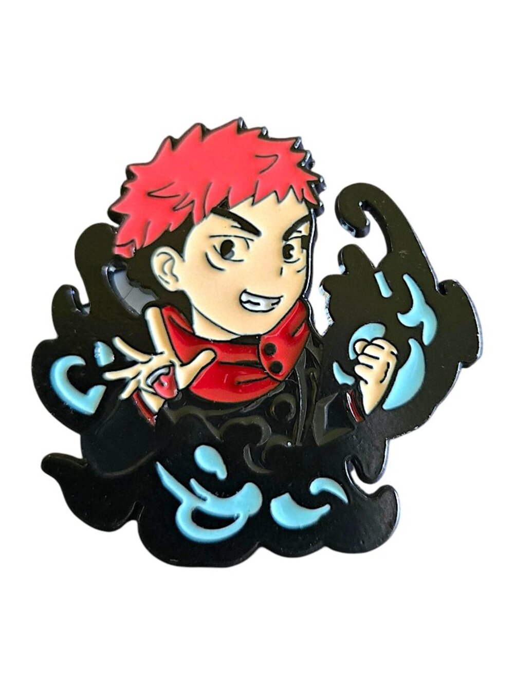 JJK Itadori Cursed Energy Enamel Pin Limited Run Collector Anime Fan Art Badge